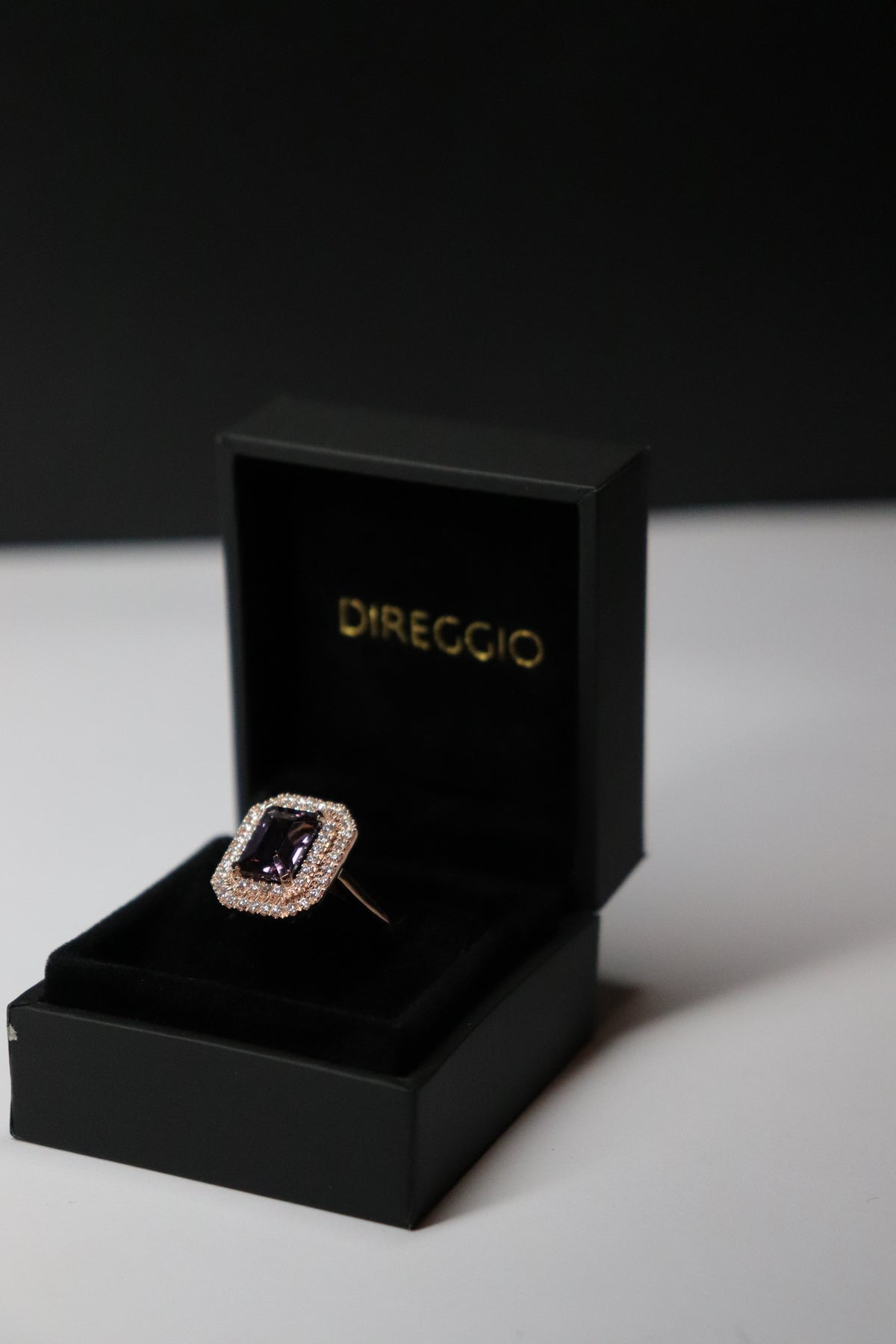 Bague en tanzanite à double halo
