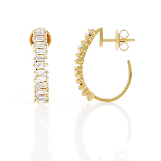Boucle d'oreille baguette Ridge