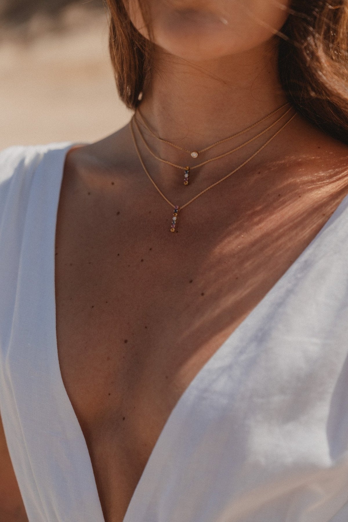 Coloured Sapphire Necklace Long