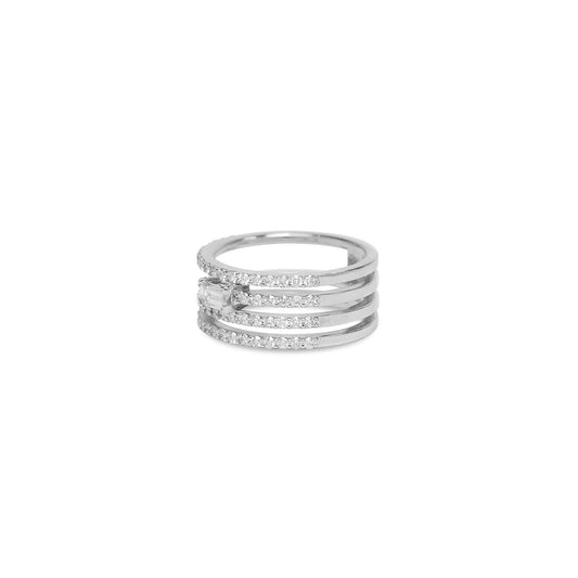 Stapelring mit Smaragdschliff