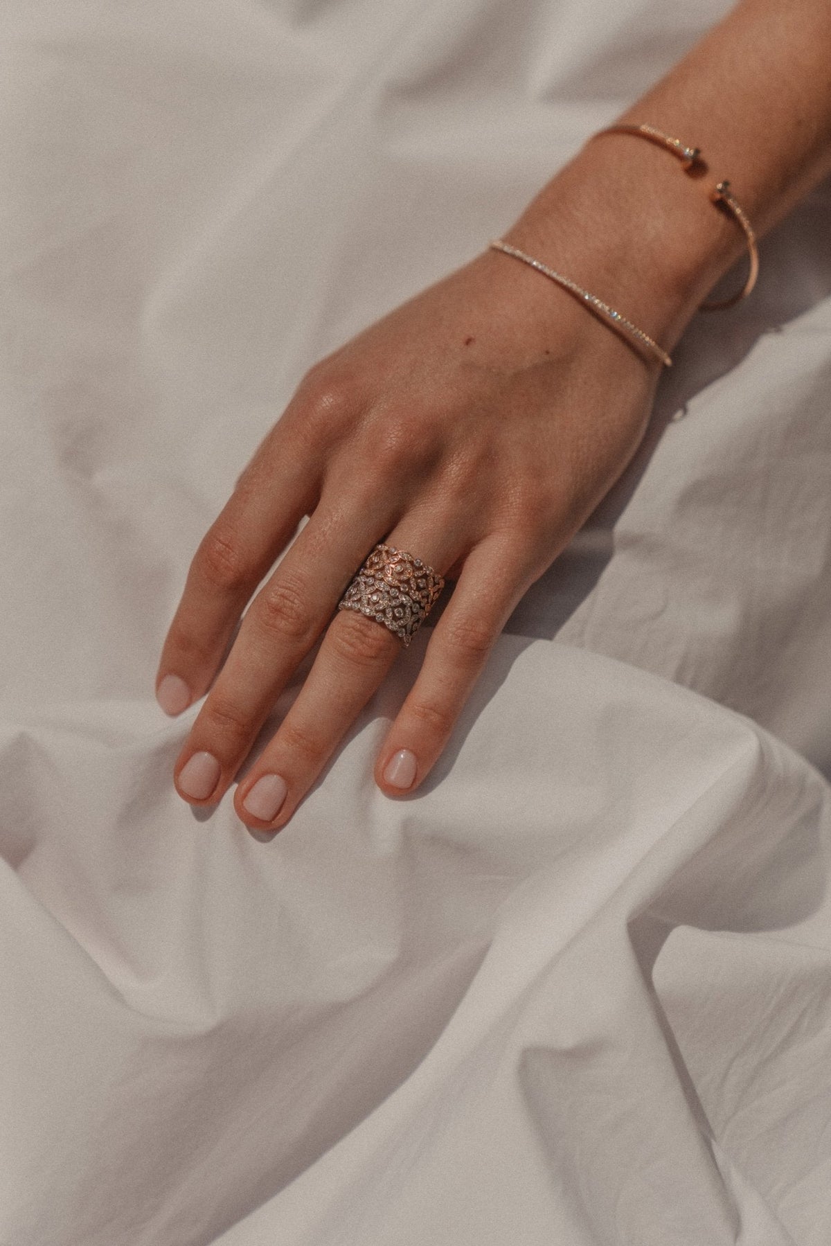 Bague fleur diamant