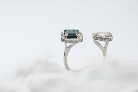 Diamantring mit zwei Steinen