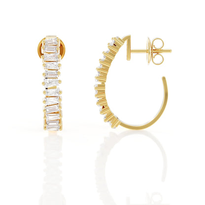 Baguette Ridge Earring
