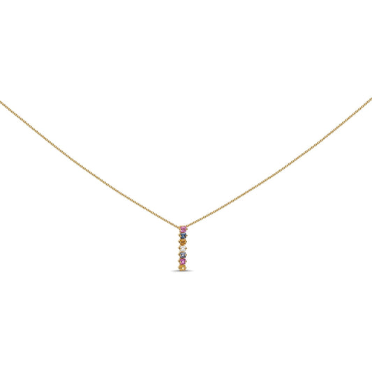 Collier court en saphirs de couleur