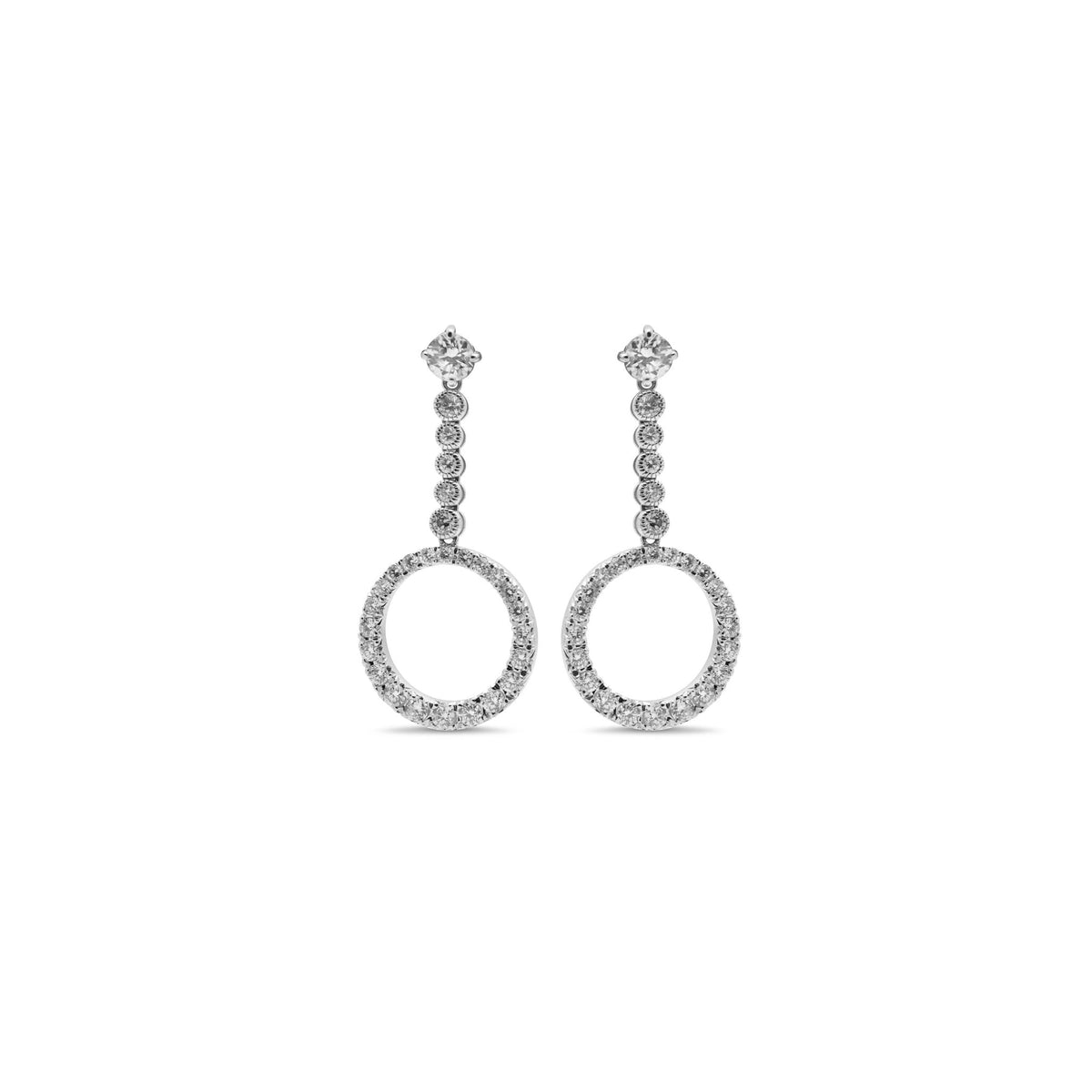 Boucles d'oreilles Diamant et Cercle