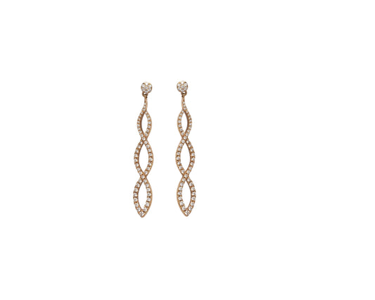 Boucles d'oreilles torsadées diamant