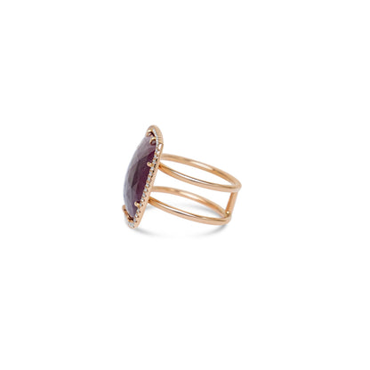 Bague rubis tranché