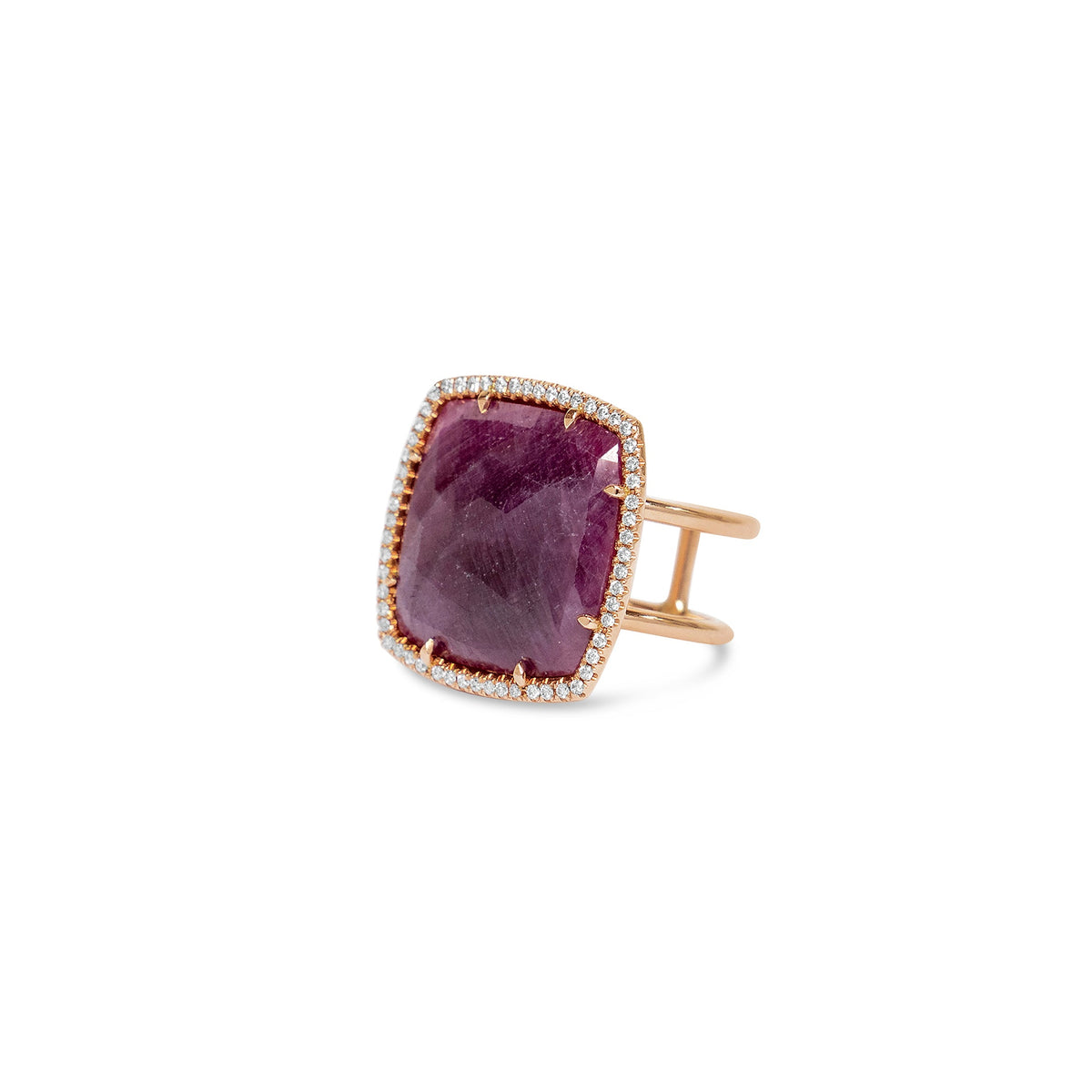 Bague rubis tranché