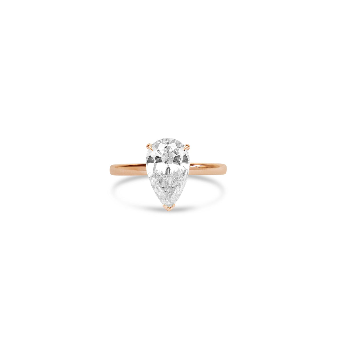 Pear Solitaire Ring
