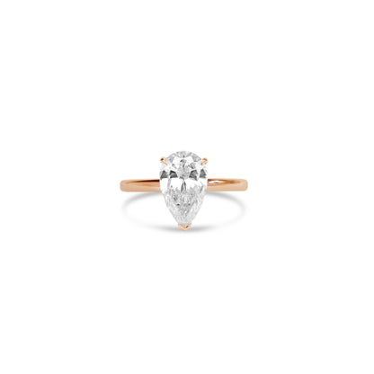 Pear Solitaire Ring