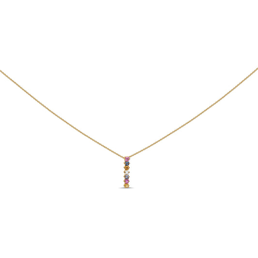Collier long en saphirs de couleur