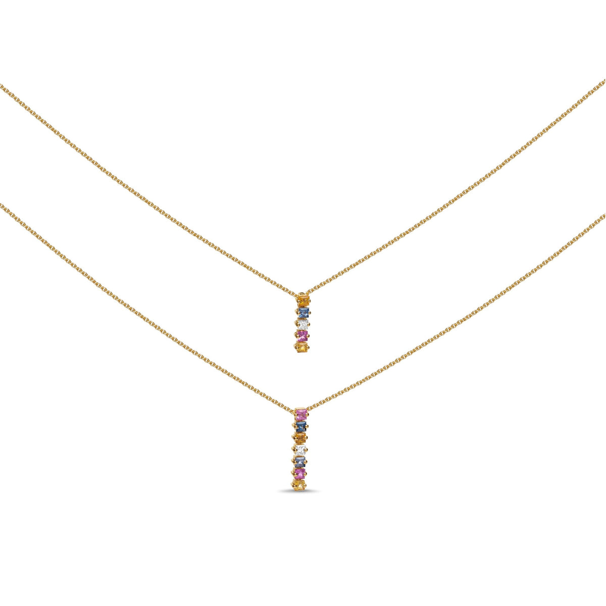 Coloured Sapphire Necklace Long