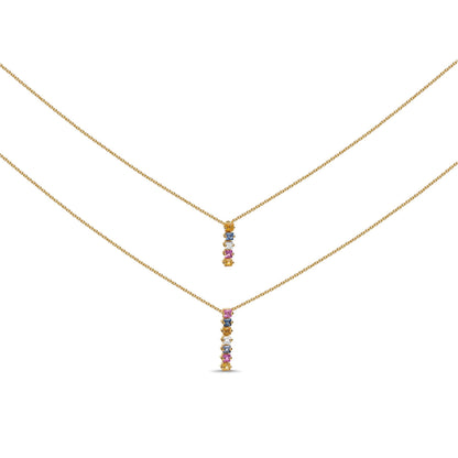 Coloured Sapphire Necklace Long