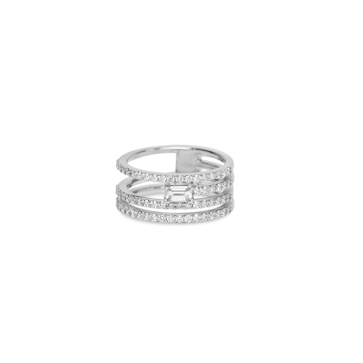 Bague empilable taille émeraude