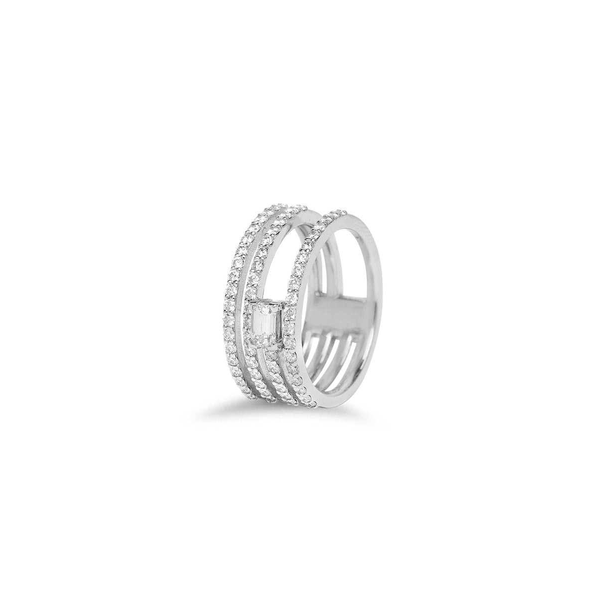 Bague empilable taille émeraude