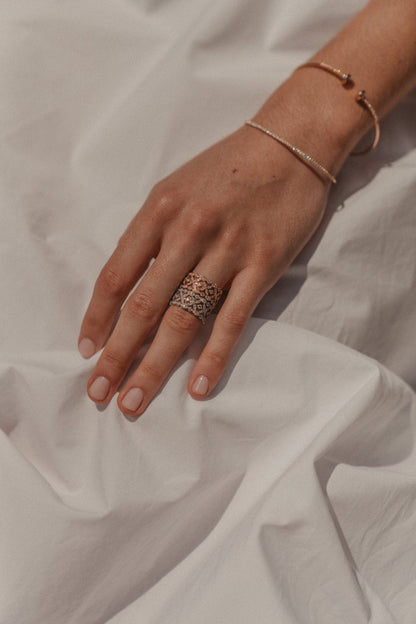 Bague fleur diamant