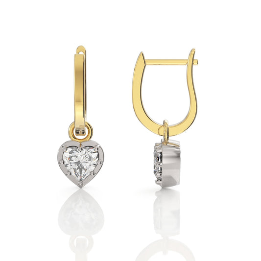 Boucles d'oreilles cœur en diamant